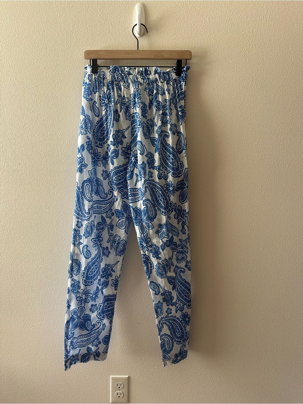 NWT Xirena Talin pant Santorini paisley print blue and white size S 100% cotton - Picture 8 of 8
